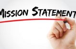 Hand writing Mission Statement with marker, concept background
